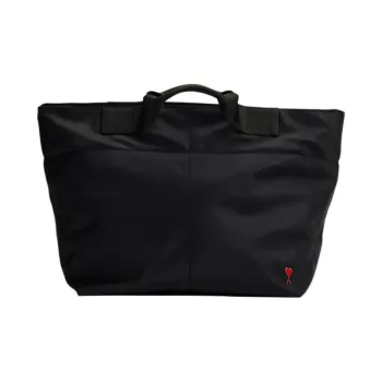 AMIPARIS Cow Leather Tote Bag Shopping Bag Shoulder Bag Crossbody Bag Handbag Large Size Men's Black