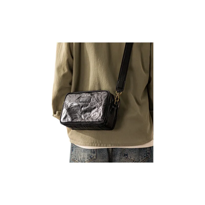 Back Step Cow Leather Shoulder Bag Men's Multicolor-3