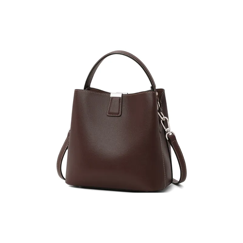 MILLIE'S Cow Leather Shoulder Bag, Crossbody Bag, Handbag, Bucket Bag Regular Women's Coffee-1