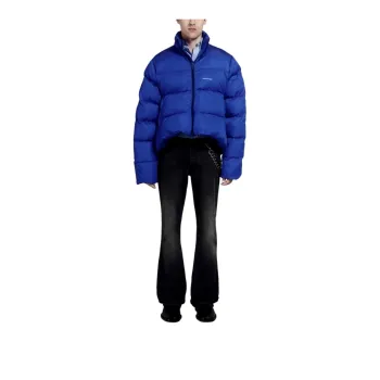 Balenciaga Puffer Jacket Regular Fit Unisex Navy Blue