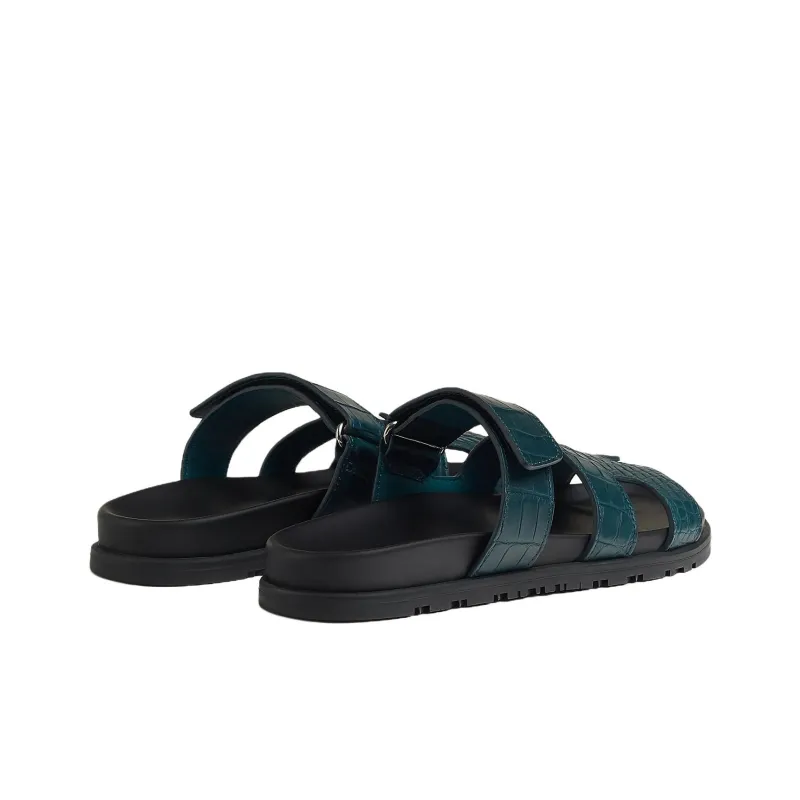 HERMES Chypre Slide Slippers Women's Turquoise-3