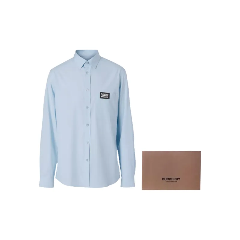 Burberry Logo Detail Stretch Cotton Poplin Shirt-3