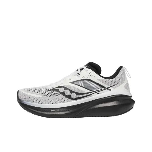 Saucony OMNI 22 Anti Slip Wear Resistant Low Top Running Shoes Unisex White Gray Black