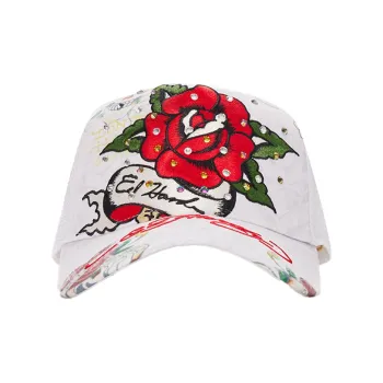 Ed Hardy Polyester Baseball Caps Unisex White
