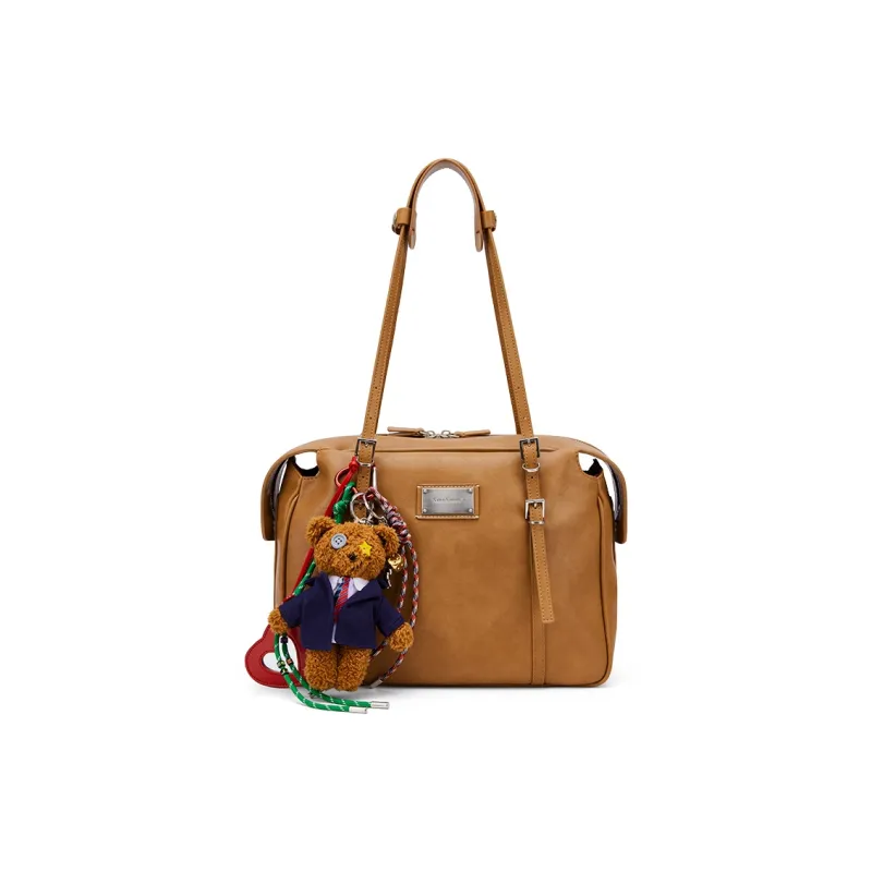 MCMIKO Cow Leather Shoulder Bag Regular Women's Yellow Skin Brown-0