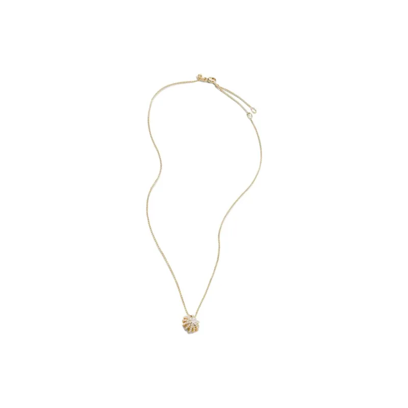 David Yurman 11mm 18kt Yellow Gold Starburst Pave Diamond Pendant Necklace-1