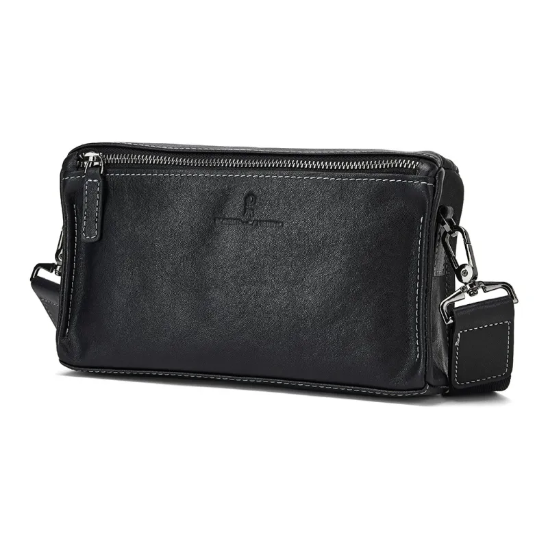 ROBERTA DI CAMERINO Cow Leather Shoulder Bag, Crossbody Bag Regular Men's Black-1