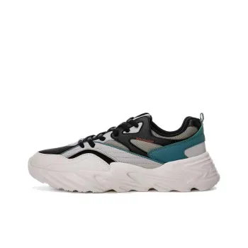 Erke Anti Slip Wear Resistant Low Top Running Shoes Men's White Gray Green