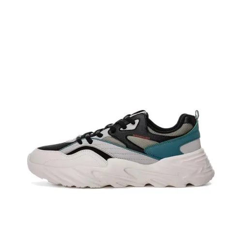 Erke Anti Slip Wear Resistant Low Top Running Shoes Men's White Gray Green