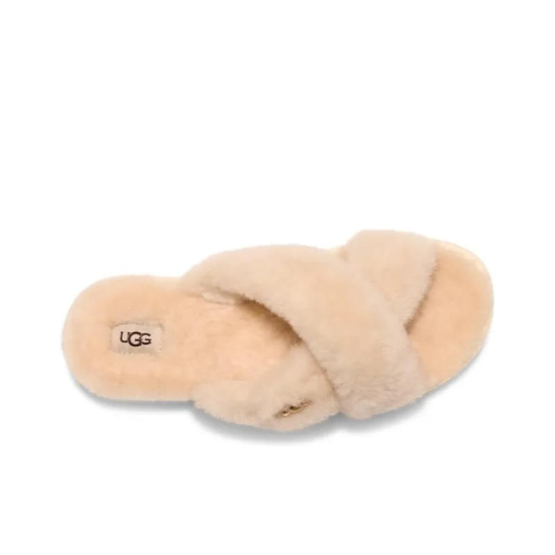 UGG Slip Resistant Abrasion Resistant Slide Slippers Women's Beige-4