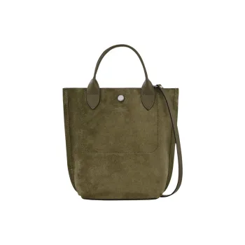 LONGCHAMP Split Velvet Calfskin Tote Bag Shopping Bag Shoulder Bag Handbag Extra Small Women's Green