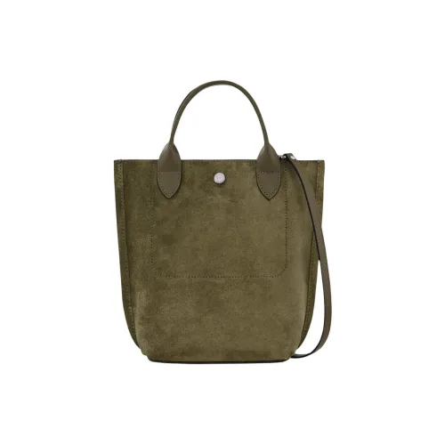 LONGCHAMP Split Velvet Calfskin Tote Bag Shopping Bag Shoulder Bag Handbag Extra Small Women's Green