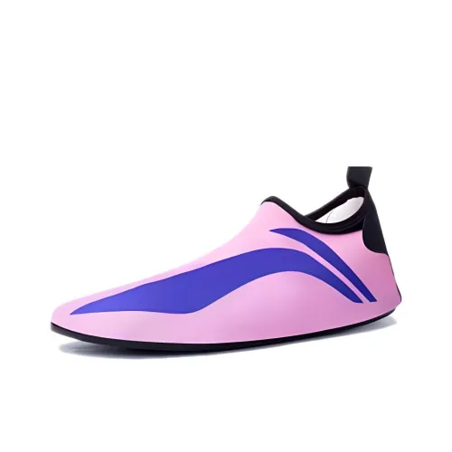 LiNing Anti-Slip Wear-Resistant Low-Top Training Shoes Unisex Pink Blue