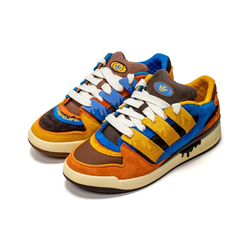 Adidas Originals FORUM Anti-Slip Wear-Resistant Low-Top Skateboard Shoes Unisex Brown Blue-3