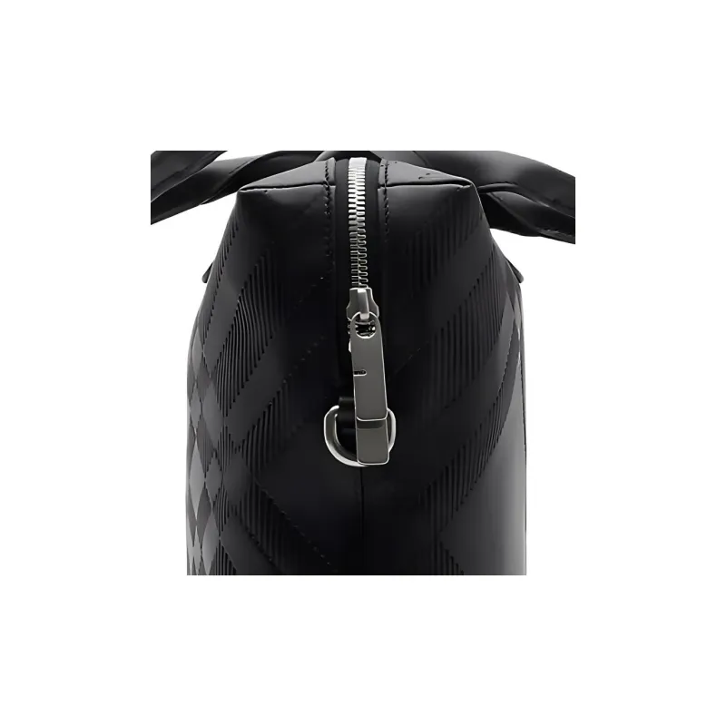 Burberry Calfskin Portable One Shoulder Crossbody Briefcases Men's Black-4