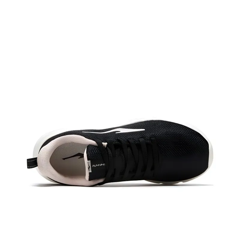 Erke Cushioning And Breathable Low Top Running Shoes Women's Black White-2