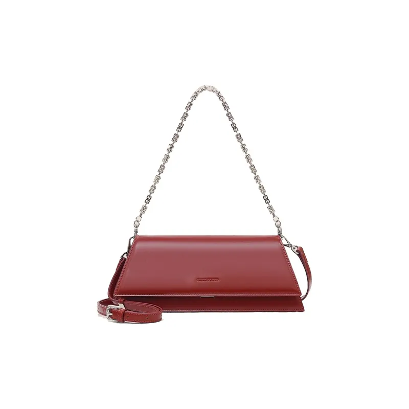 BUHOWE PU Shoulder Bag Women's Red-1