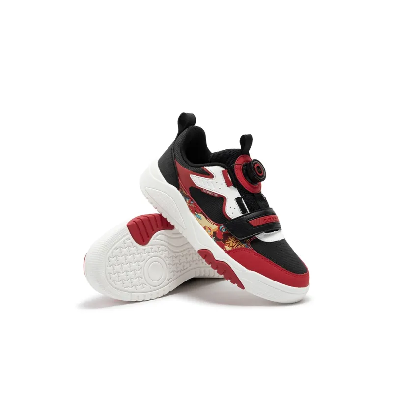XTEP Wear Resistant Support Low Top Kids' Skateboarding Shoes Black Transcend Red Kids'-4