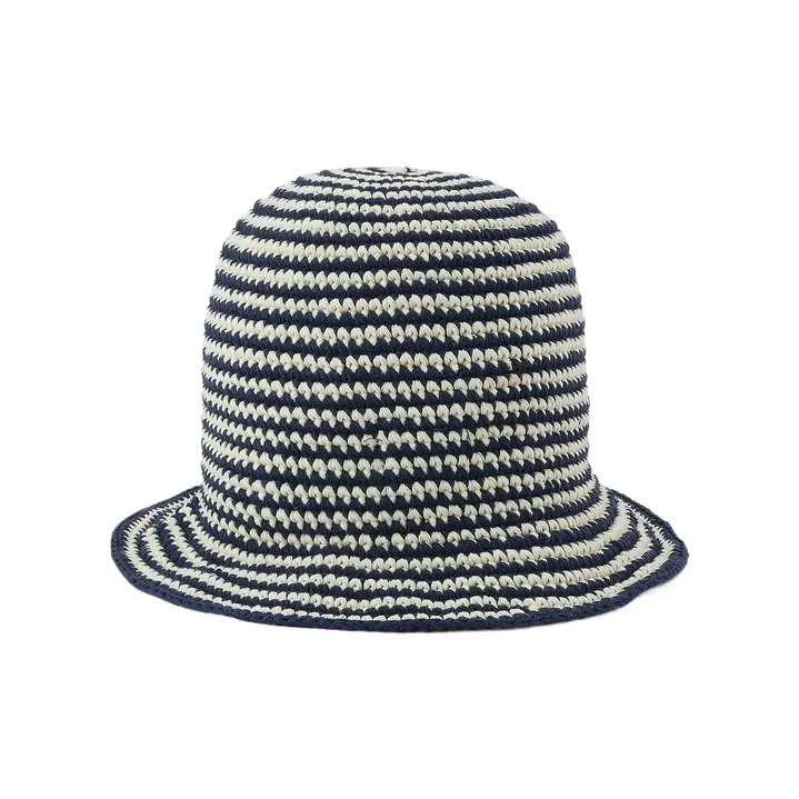 EVISU Cotton Bucket Hats Unisex Navy Blue-1