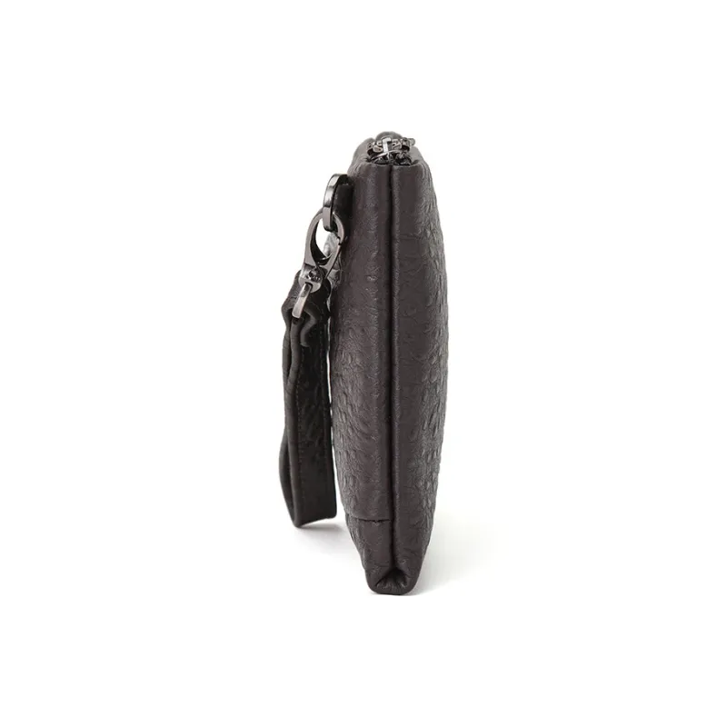ROBERTA DI CAMERINO Cow Leather Clutch Wallet Regular Men's Black/Coffee-3