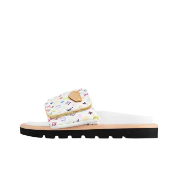 Takashi Murakami x LOUIS VUITTON Slide Slippers Women's White