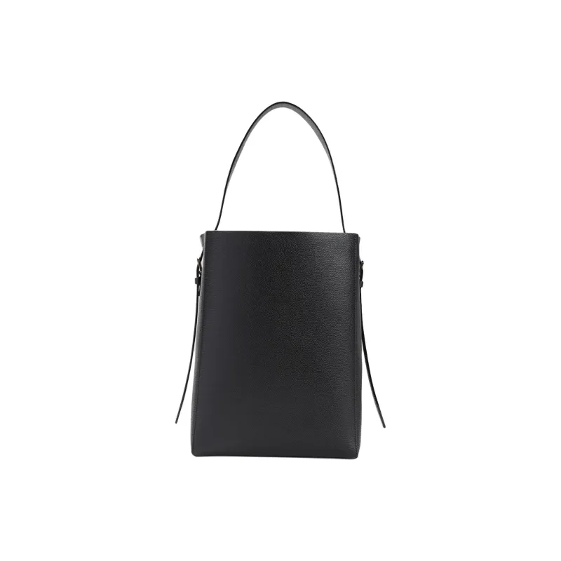Valextra Calfskin Bucket Bags Shoulder Bags Medium Size Women's Black-2