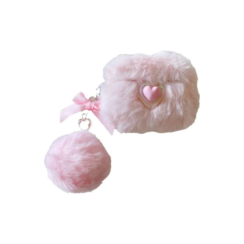 BYZ Compatible With AirPods 1/2/3/4/Pro/Pro2 TPU Plush Small Heart Apple Headphone Case-1