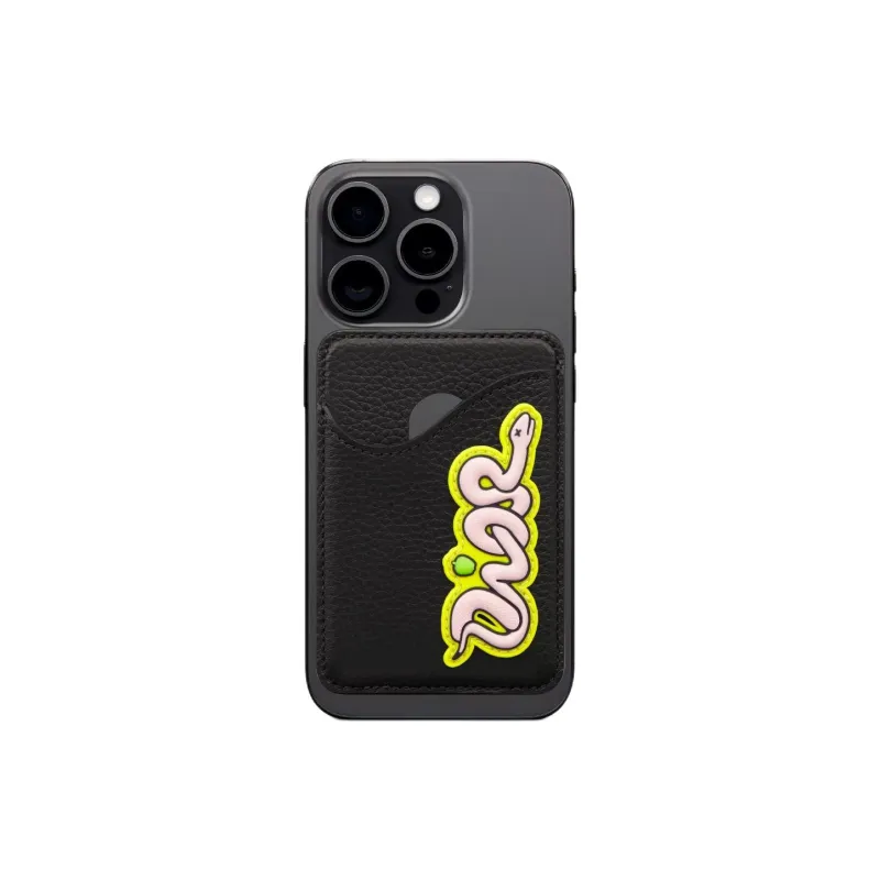 DIOR KAWS Collaboration Cow Leather Card Holder Women's Black-2