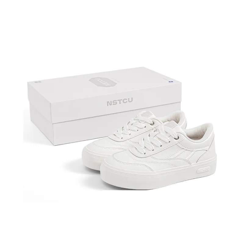 NSTCU Slip-Resistant Low-Top Skateboard Shoes Unisex White-1