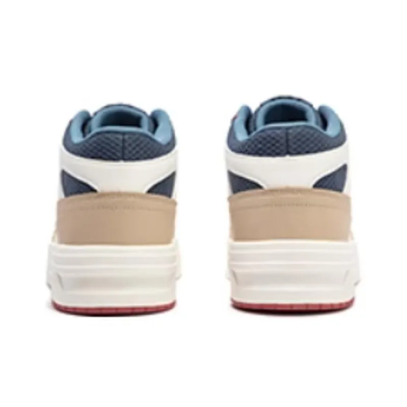 361° Slip Resistant Cushioning Wear Resistant Low Top Skateboard Shoes Men's White Blue-2
