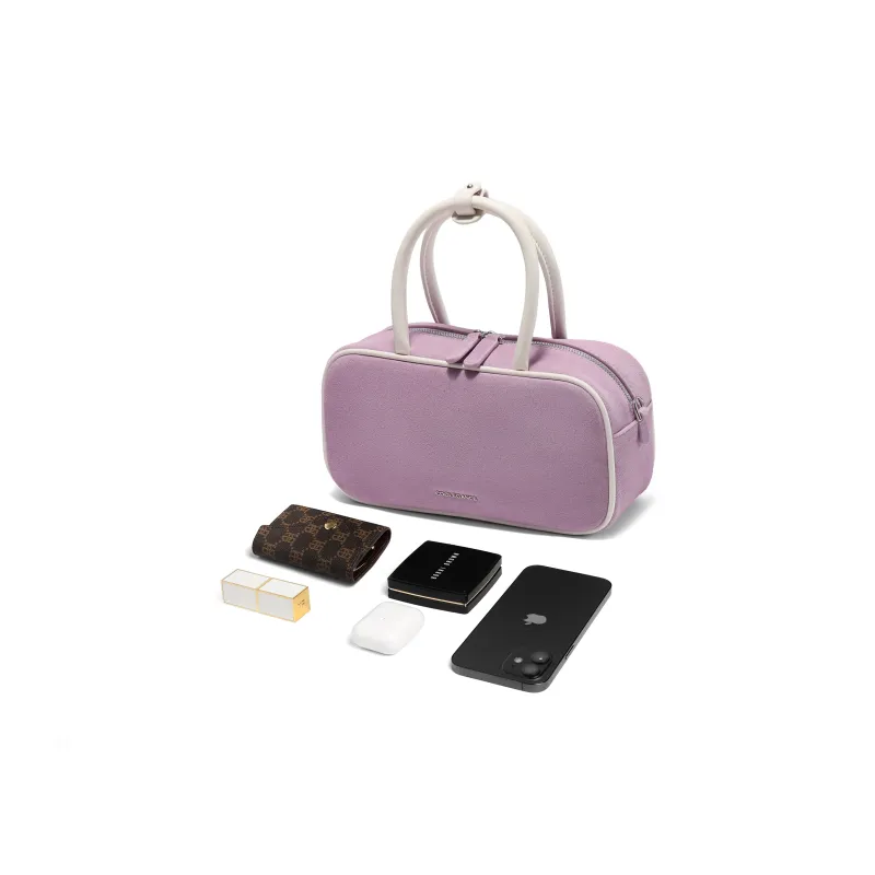 BELLE Cow Leather Boston Bag, Handbag, Crossbody Bag Small Size Women's Multicolor-11