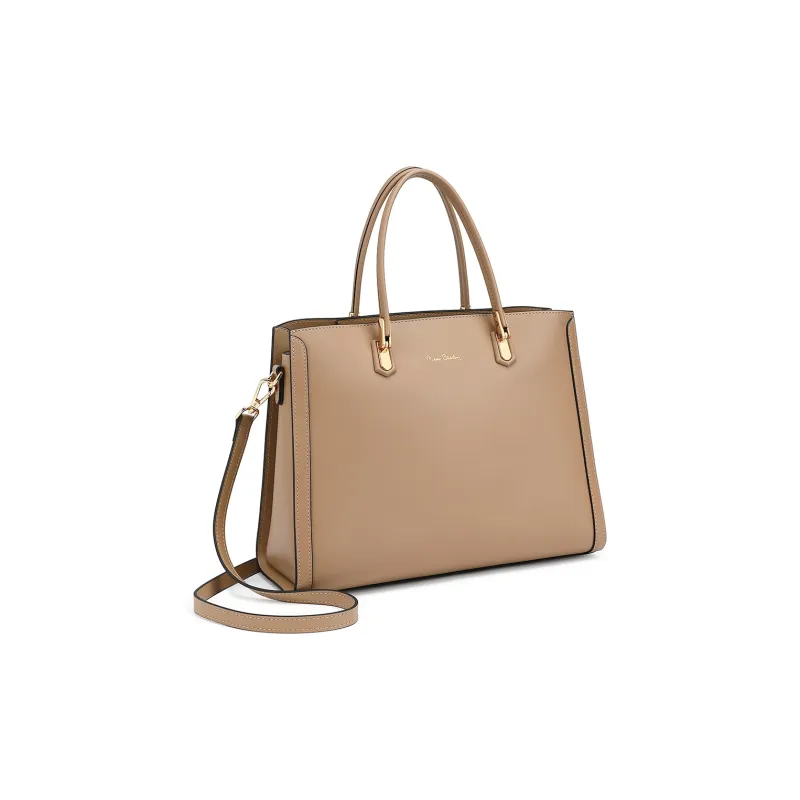 PIERRE CARDIN Genuine Leather Cow Leather Shoulder Bag Crossbody Tote Regular Women's Red/Khaki-6
