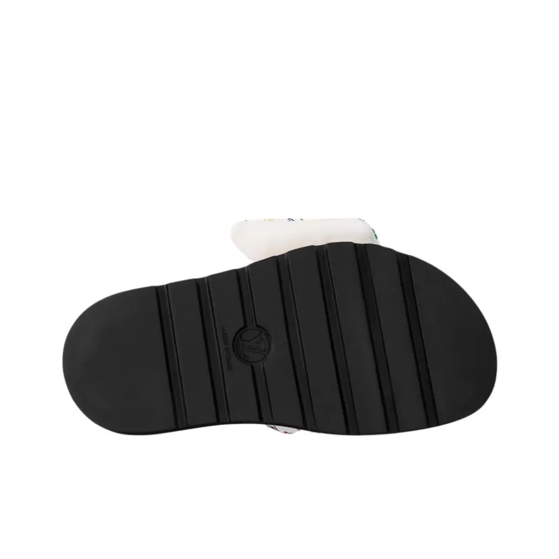 Takashi Murakami x LOUIS VUITTON Pool Pillow Comfort Slide Slippers Women's White-4
