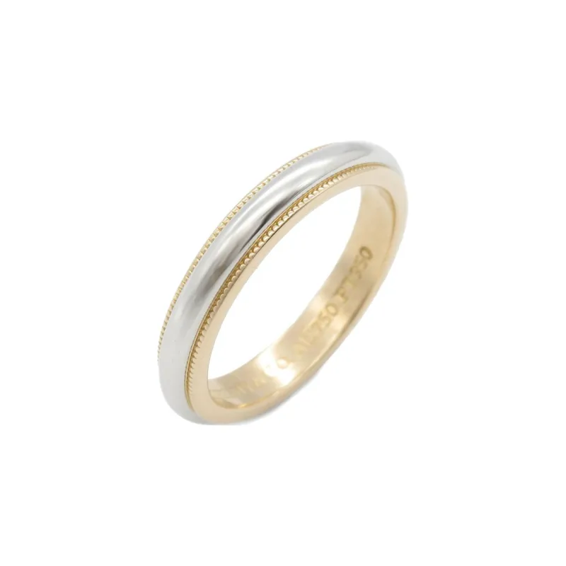 TIFFANY & CO. 2010s 18K Yellow Gold And Platinium Milgrain Ring-2