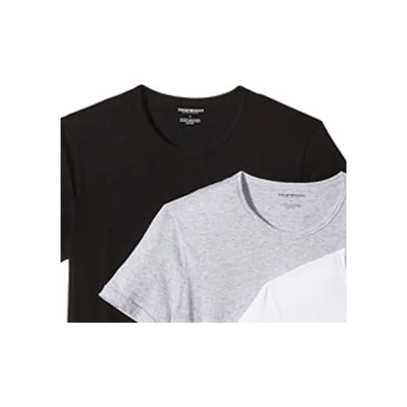 EMPORIO ARMANI T-Shirts Men 1 Set 3 Pack Black/Gray/White-4
