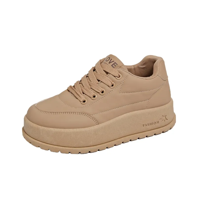 REIHUNG Slip Resistant Waterproof Abrasion Resistant Height Increasing Low Top Skateboard Shoes Women's-6