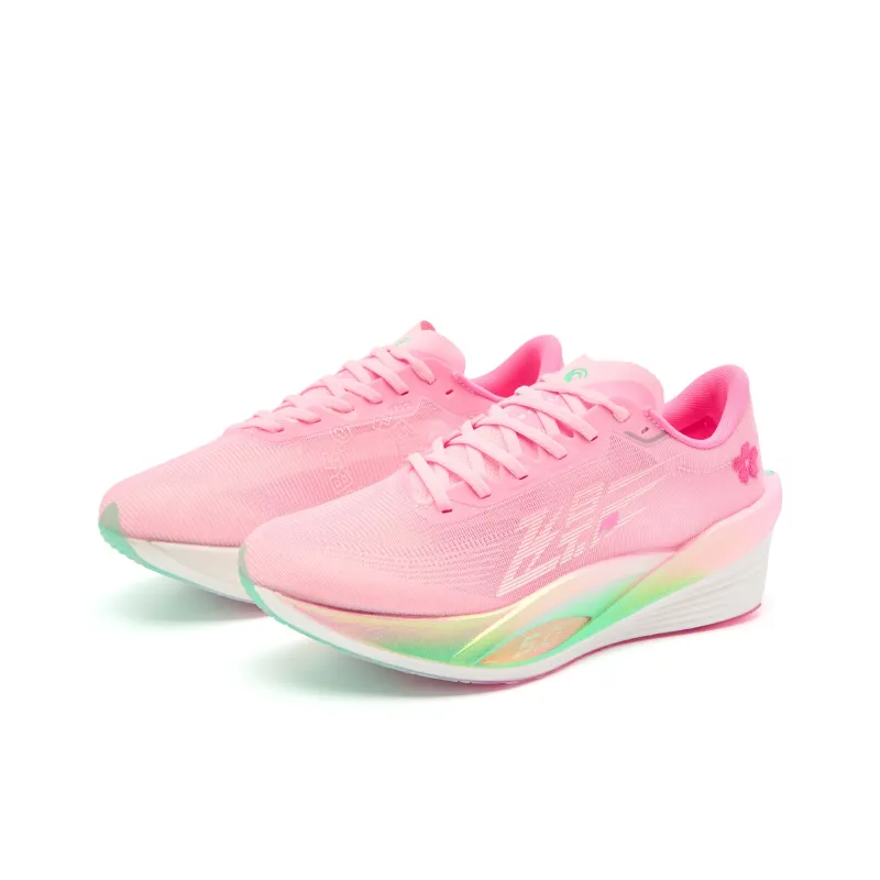 QIAODAN Phantom PB5.0 Running Shoes Women's Low Top Cherry Blossom Pink/Aurora Green-2