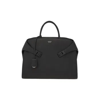 FERRAGAMO Hug Calfskin One Shoulder Portable Briefcase Men's Black