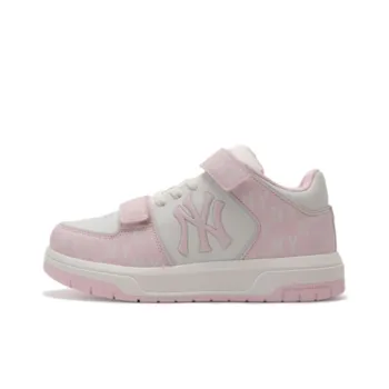MLB New York Yankees Anti Slip Wear Resistant Low Top Kids' Skateboarding Shoes Pink White Kids'
