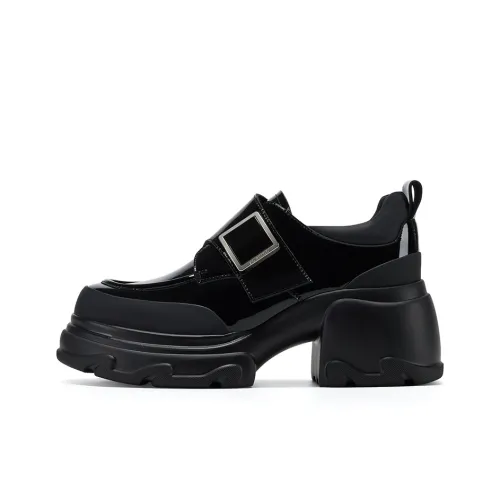 GG CC Chunky Heel High Heels 7cm Women's Black