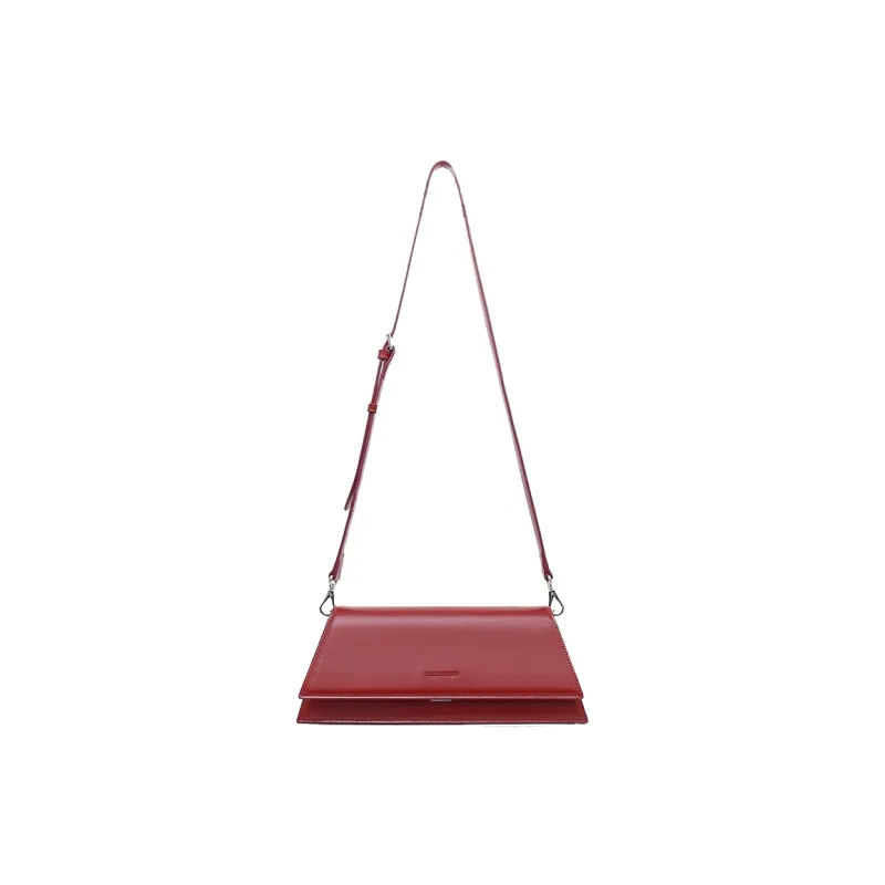 BUHOWE PU Shoulder Bag Women's Red-3