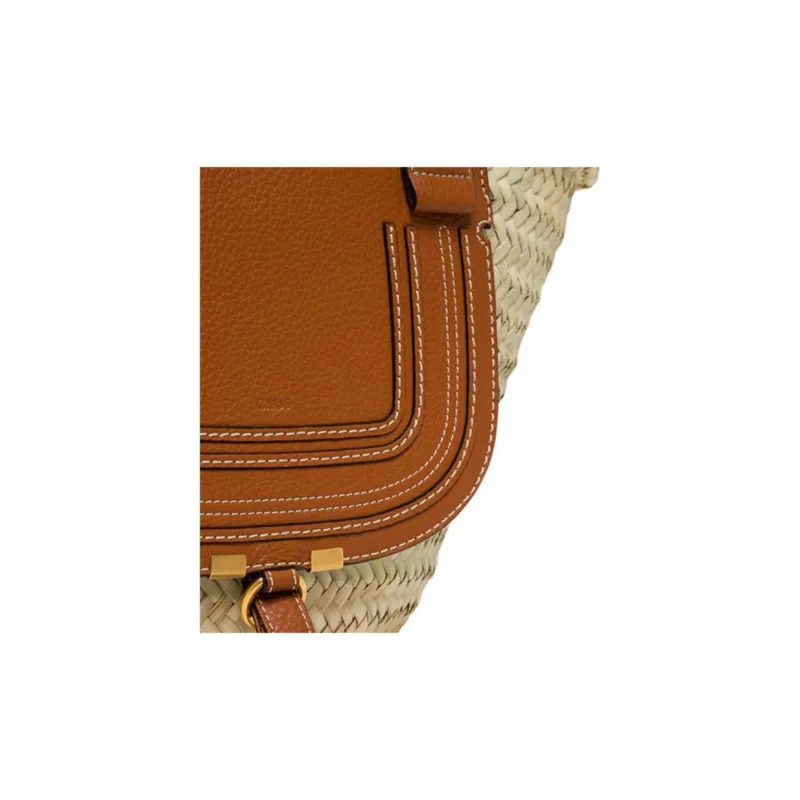 Chloe Chloé Handbag Marcie Cow Leather Handbag Medium Size Women's Brown-2