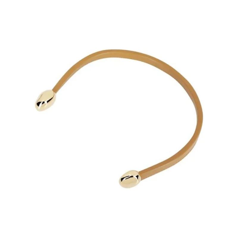 Bottega Veneta Leather Necklaces Unisex Gold-0