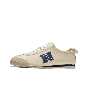 NFL Guoli N Series Coverage Anti Slip And Wear Resistant Lightweight Low Top Skateboard Shoes Unisex Beige Dark Blue
