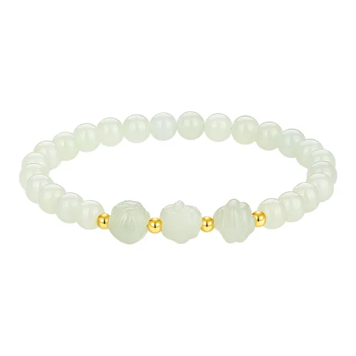 SEVEN COOK Hetian Jade Bracelets Pale Greenish White Jade Women's