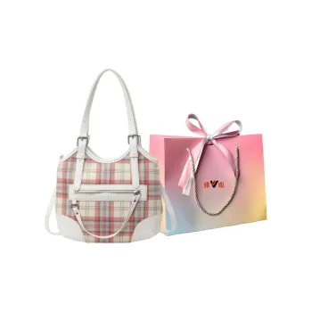 Yalu PU Tote Shopping Bag One Shoulder Handbag Regular Women's White/Pink