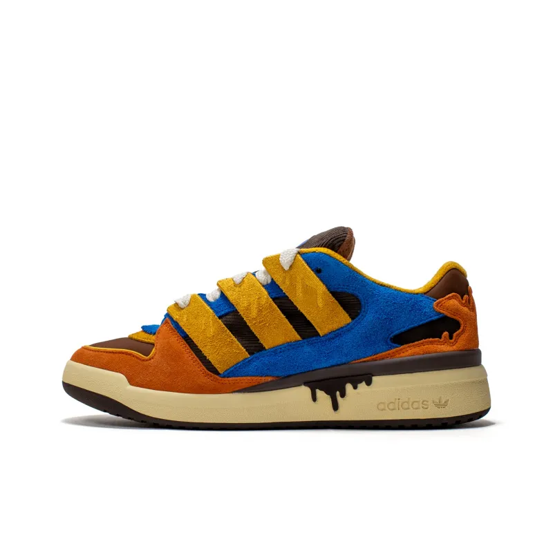 Adidas Originals FORUM Anti-Slip Wear-Resistant Low-Top Skateboard Shoes Unisex Brown Blue-0