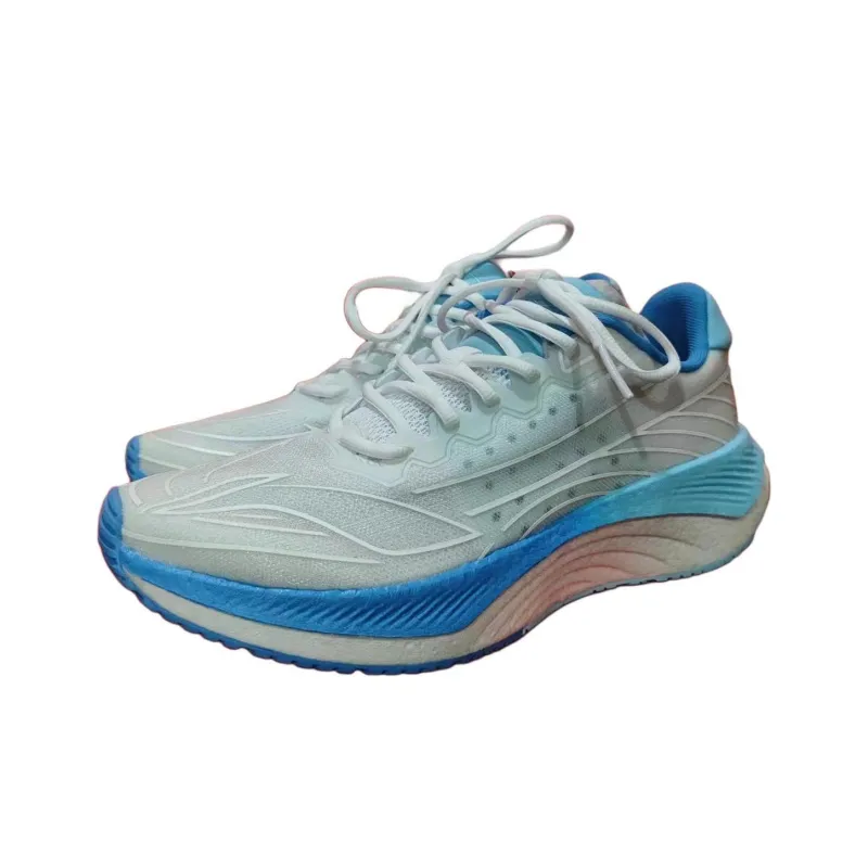 LiNing Cushioning Anti Slip And Wear Resistant Low Top Running Shoes Men's White Blue-2