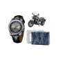 White Case Black Dial Black Strap-[Gift Box Set+Biker Ornament]