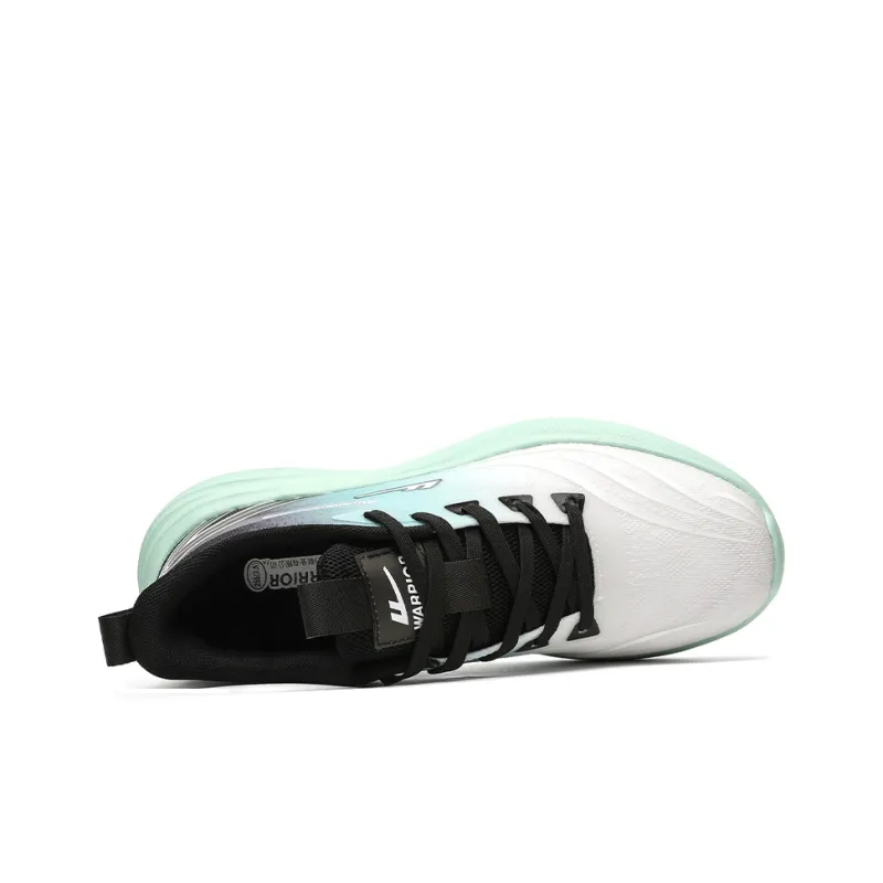 Warrior Lightweight Rebound Low Top Casual Training Long Distance Running Running Shoes Men's White Blue Black-3